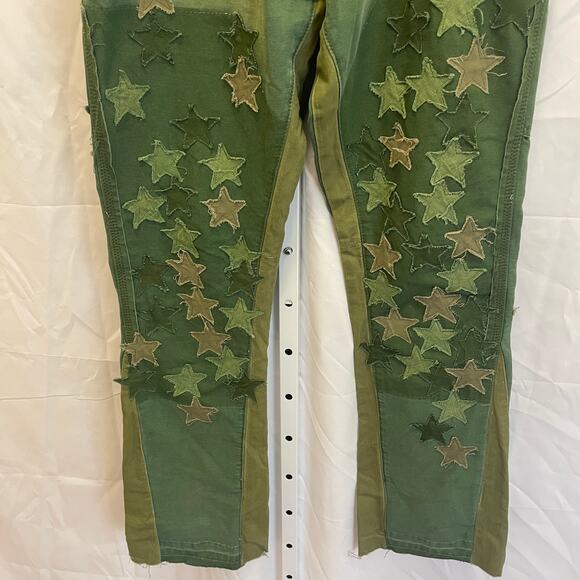 MNML B541 Star Flare Denim Pants - Mens Size 32 - Green - Picture 3 of 6